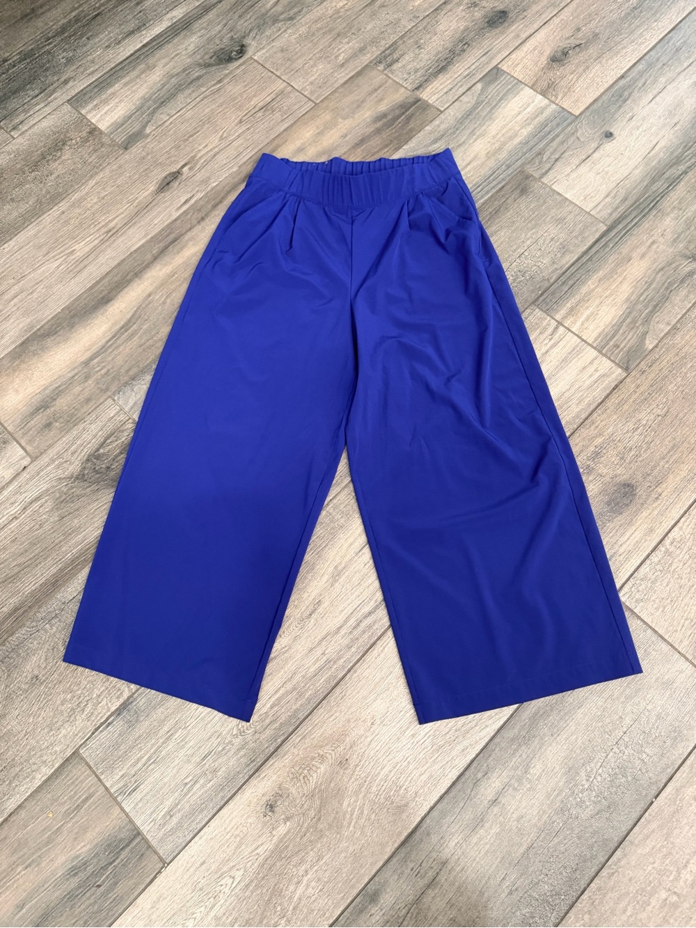 Columbia Royal Blue Cropped Wide-Leg Pull-On Pants